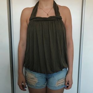Green Halter Top
